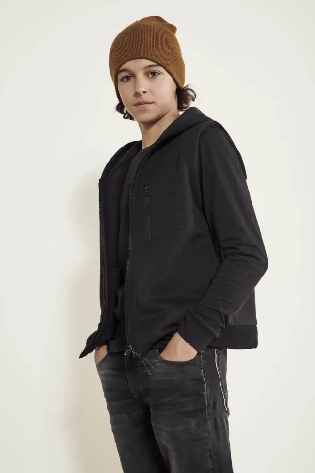 2-in-1 black zip Jacket & Tee