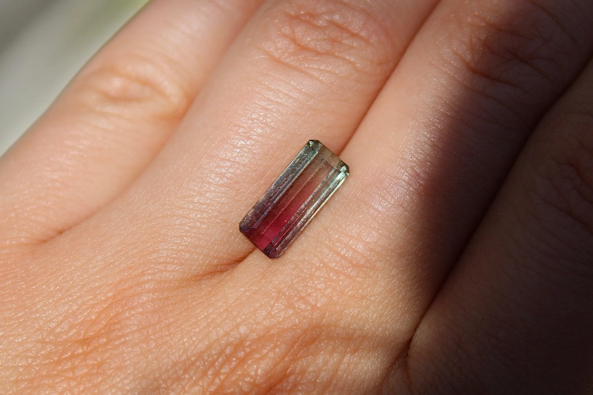 3.34ct Brazilian Elongated Bi Colour Tourmaline