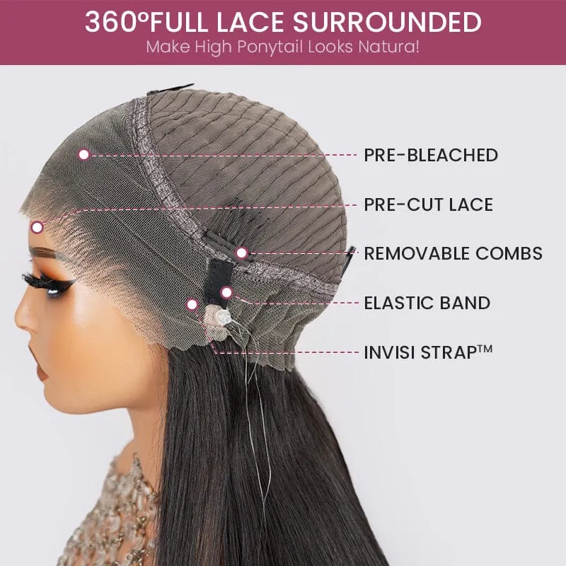 360 Lace Frontal Loose Wave Natural Black Human Hair Wig Free Part - Arabella Hair