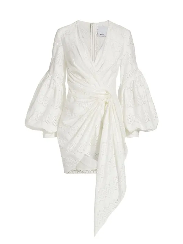 Acler lace wrap dress with hanley, ivory