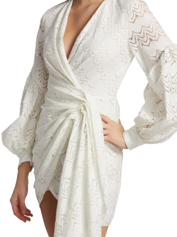 Acler lace wrap dress with hanley, ivory