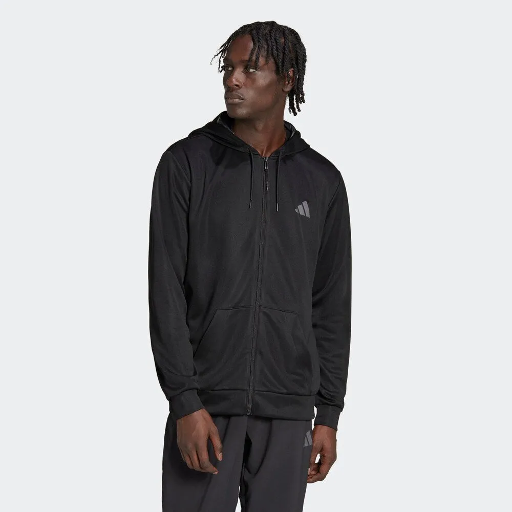 ADIDAS PERFORMANCE Train Essentials Seasonal Zip Sports Sweatshirt, Black