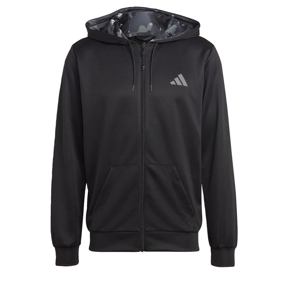 ADIDAS PERFORMANCE Train Essentials Seasonal Zip Sports Sweatshirt, Black