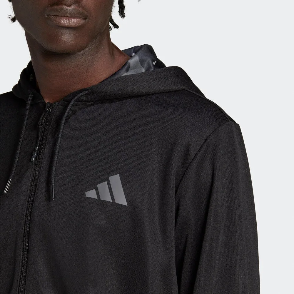 ADIDAS PERFORMANCE Train Essentials Seasonal Zip Sports Sweatshirt, Black