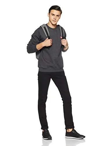 Allen Solly Men's Cotton Regular Crew Neck Sweatshirt (ASSTORGPW14019_Anthra Melange_L)