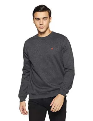 Allen Solly Men's Cotton Regular Crew Neck Sweatshirt (ASSTORGPW14019_Anthra Melange_L)