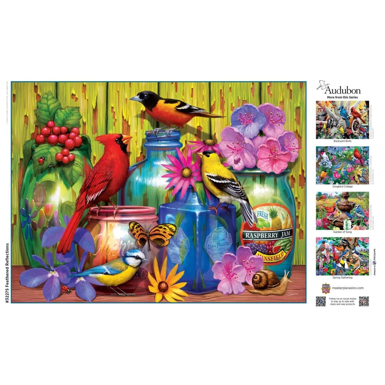 Audubon - Feathered Reflections 300 Piece EZ Grip Jigsaw Puzzle