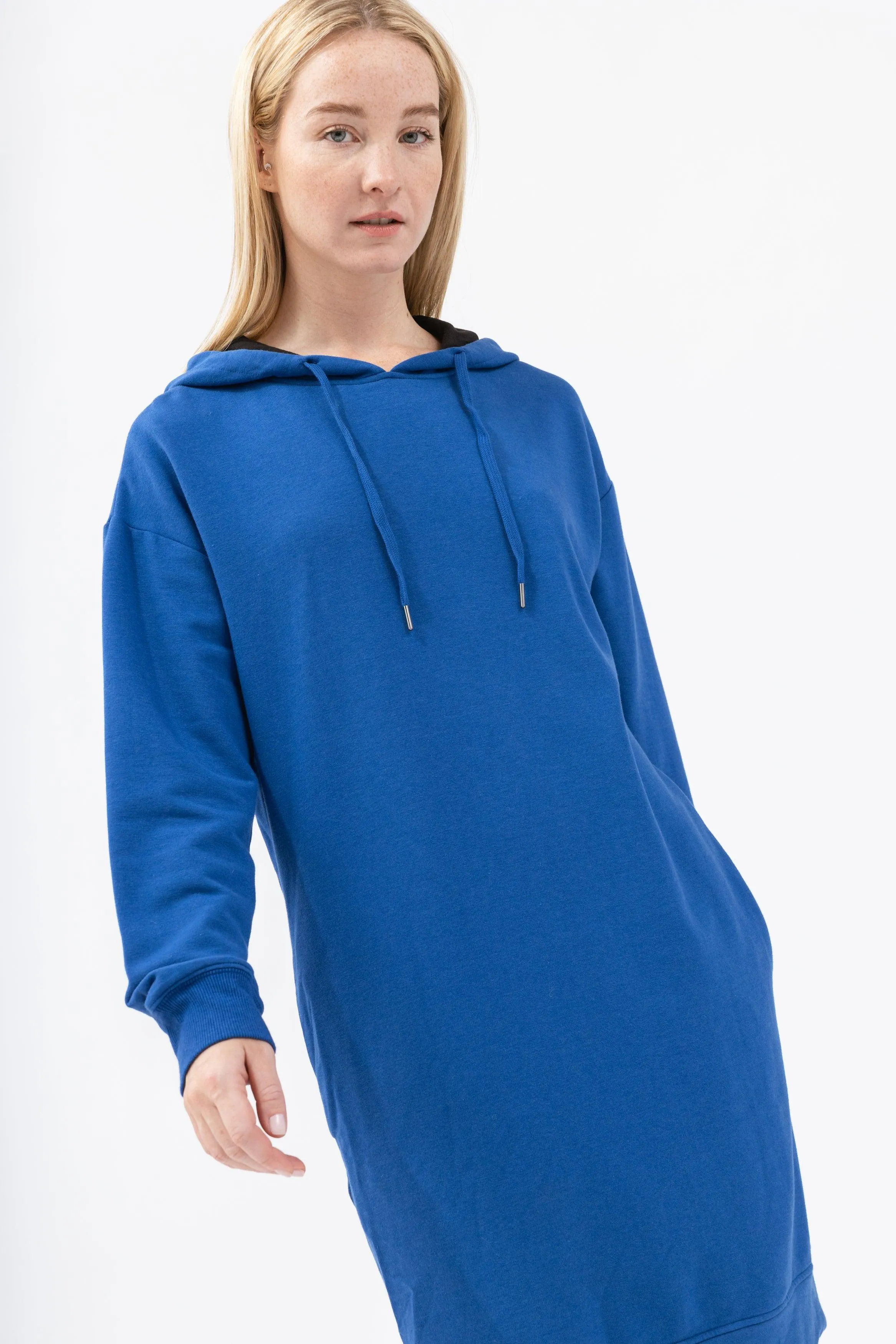 Bamboo Brushed-Back Sweat Long Length Hoodie Dress