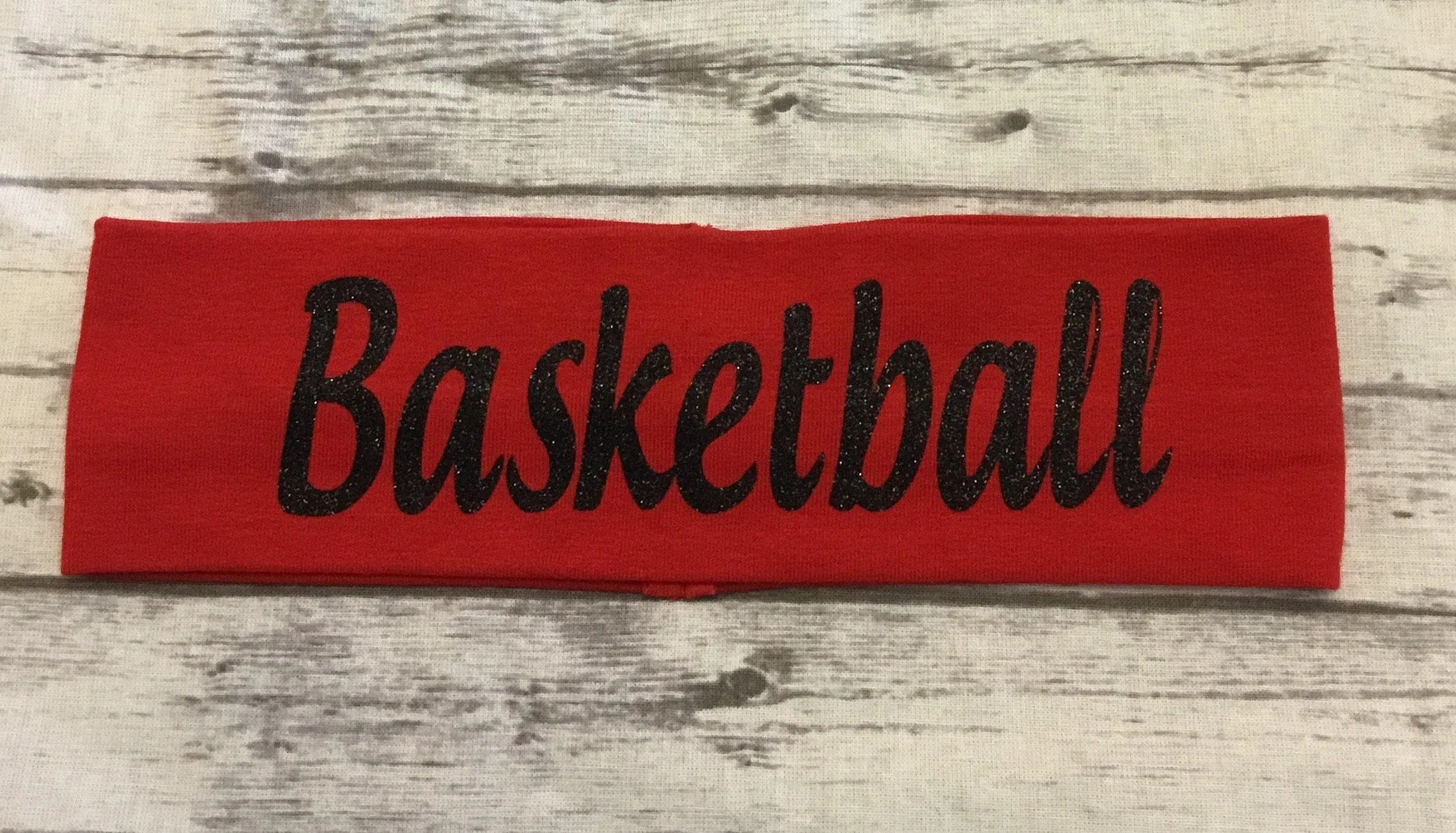 Basketball Headband with Black Glitter Vinyl