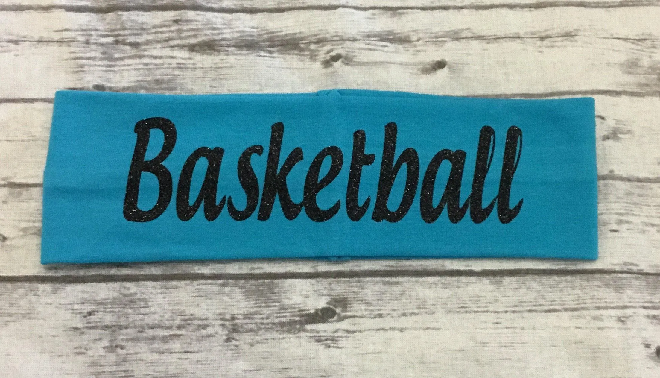 Basketball Headband with Black Glitter Vinyl