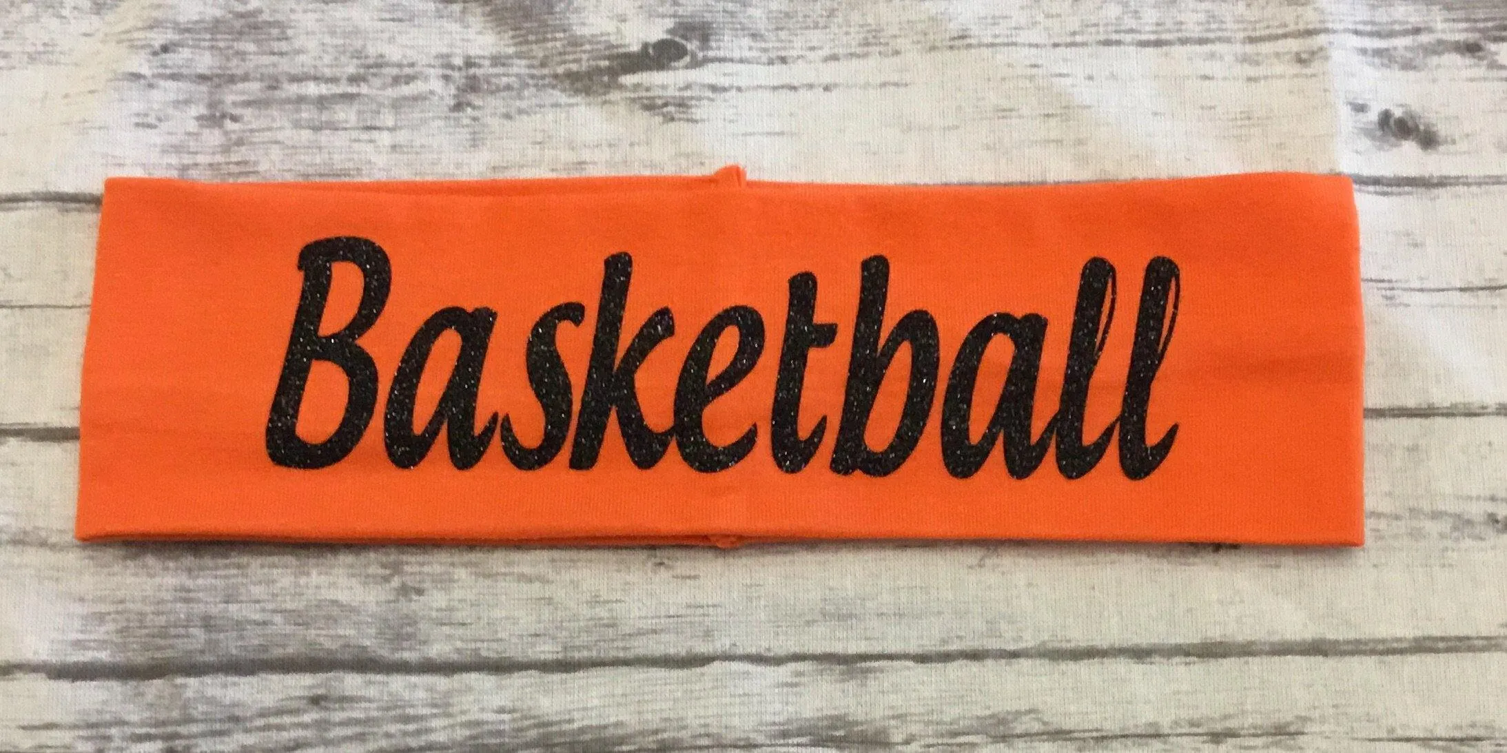 Basketball Headband with Black Glitter Vinyl