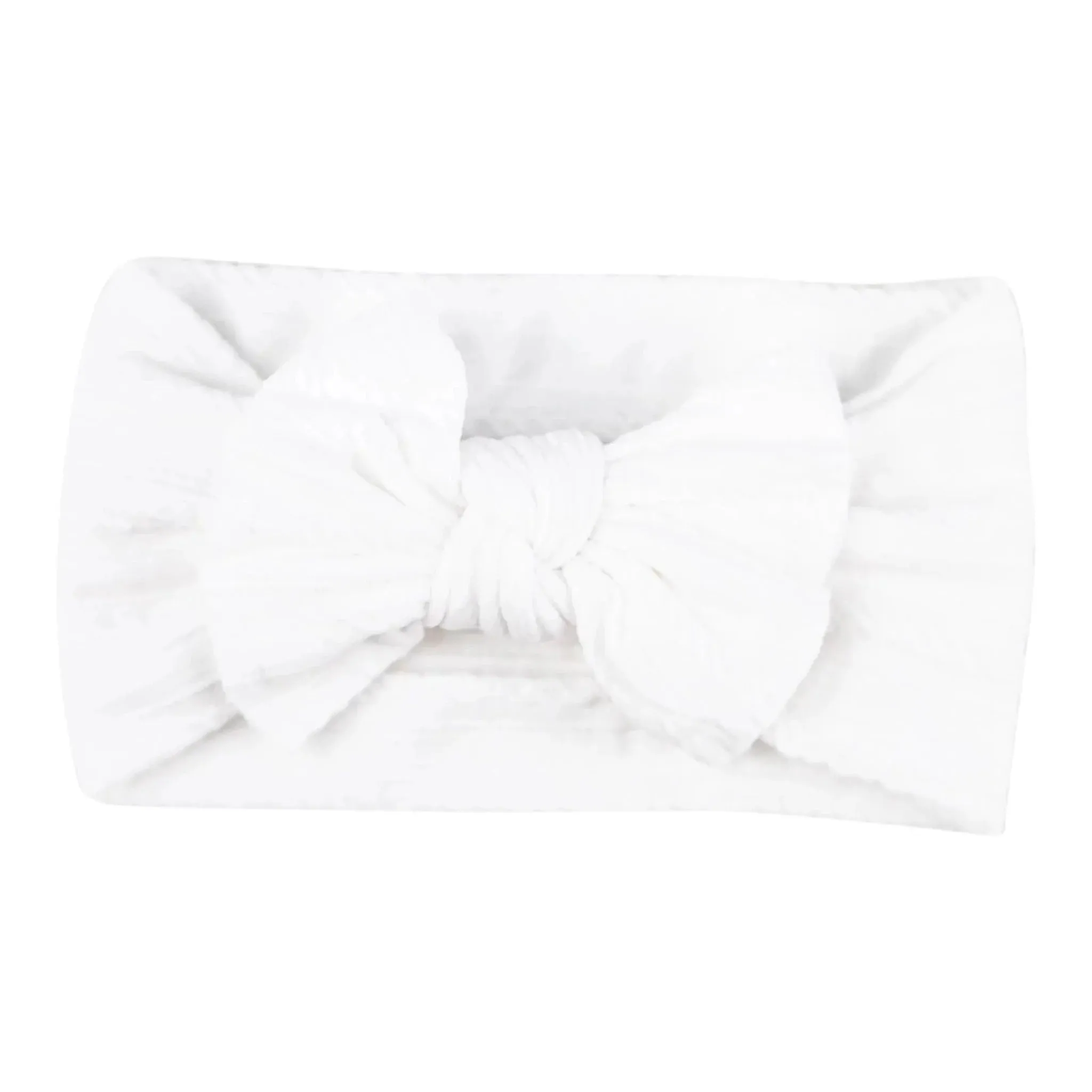 Beluga White Cable Knit Headband Bow