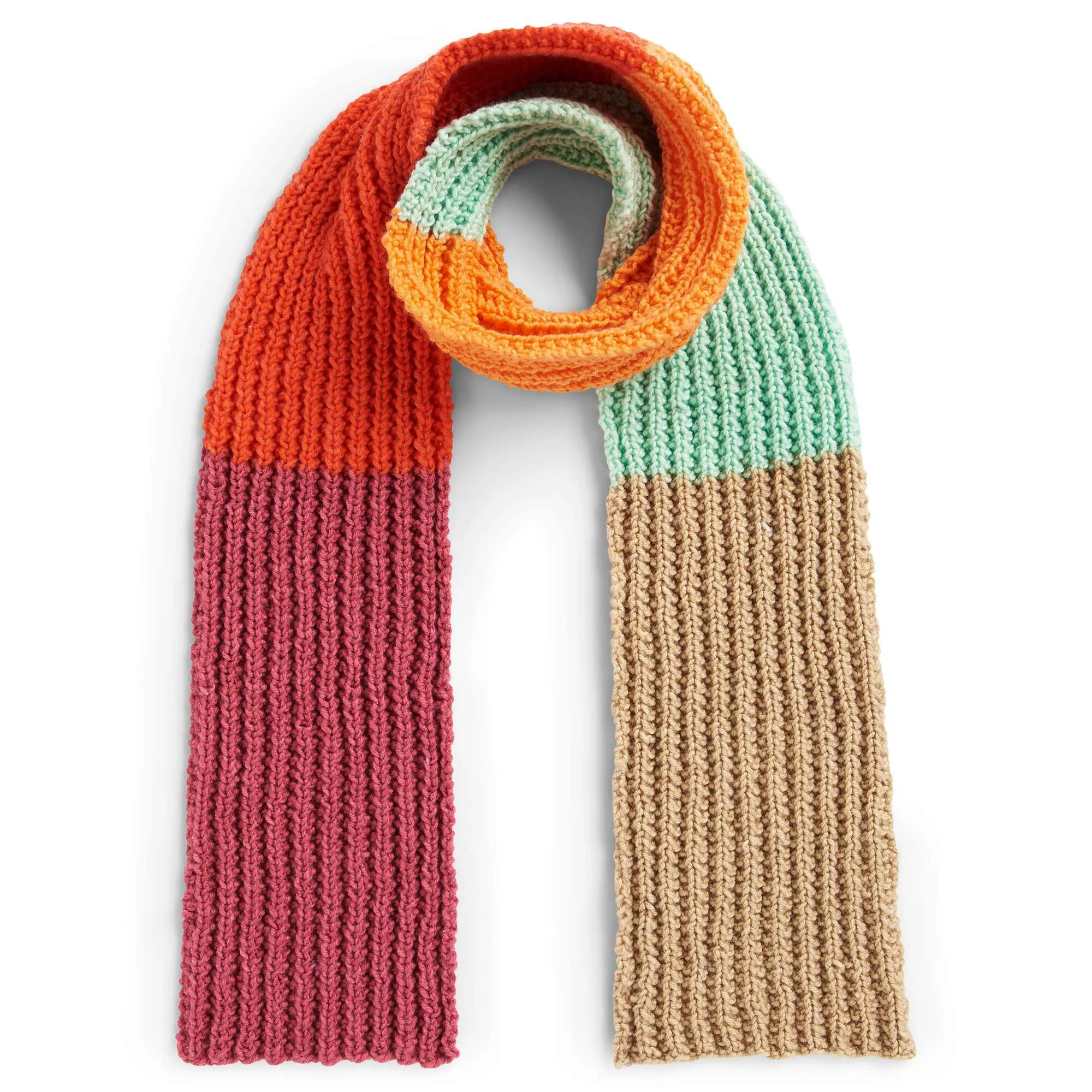 Caron O'Go With The Flow Knit Scarf