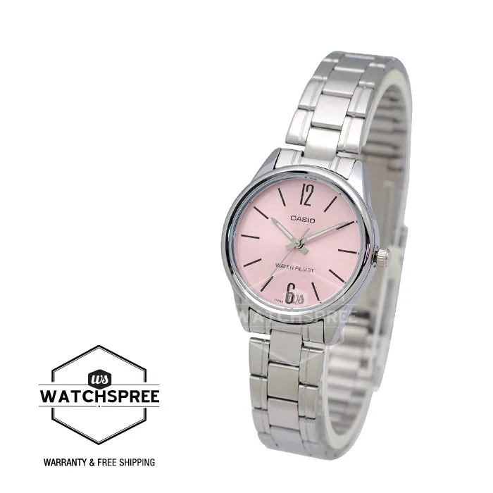 Casio Ladies' Standard Analog Silver Stainless Steel Band Watch LTPV005D-4B LTP-V005D-4B