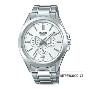 Casio Men's Multi-Hands Series Silver Stainless Steel Band Watch MTPSW300D-7A MTP-SW300D-7A