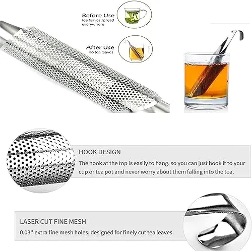 Catchex Sliding Tea Strainer Infuser for Loose Tea - Stainless Steel Tea Diffuser for Tea, Coffee, Seasonings, Spices