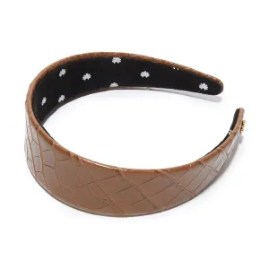 CEDAR BROWN FAUX CROC CHER HEADBAND