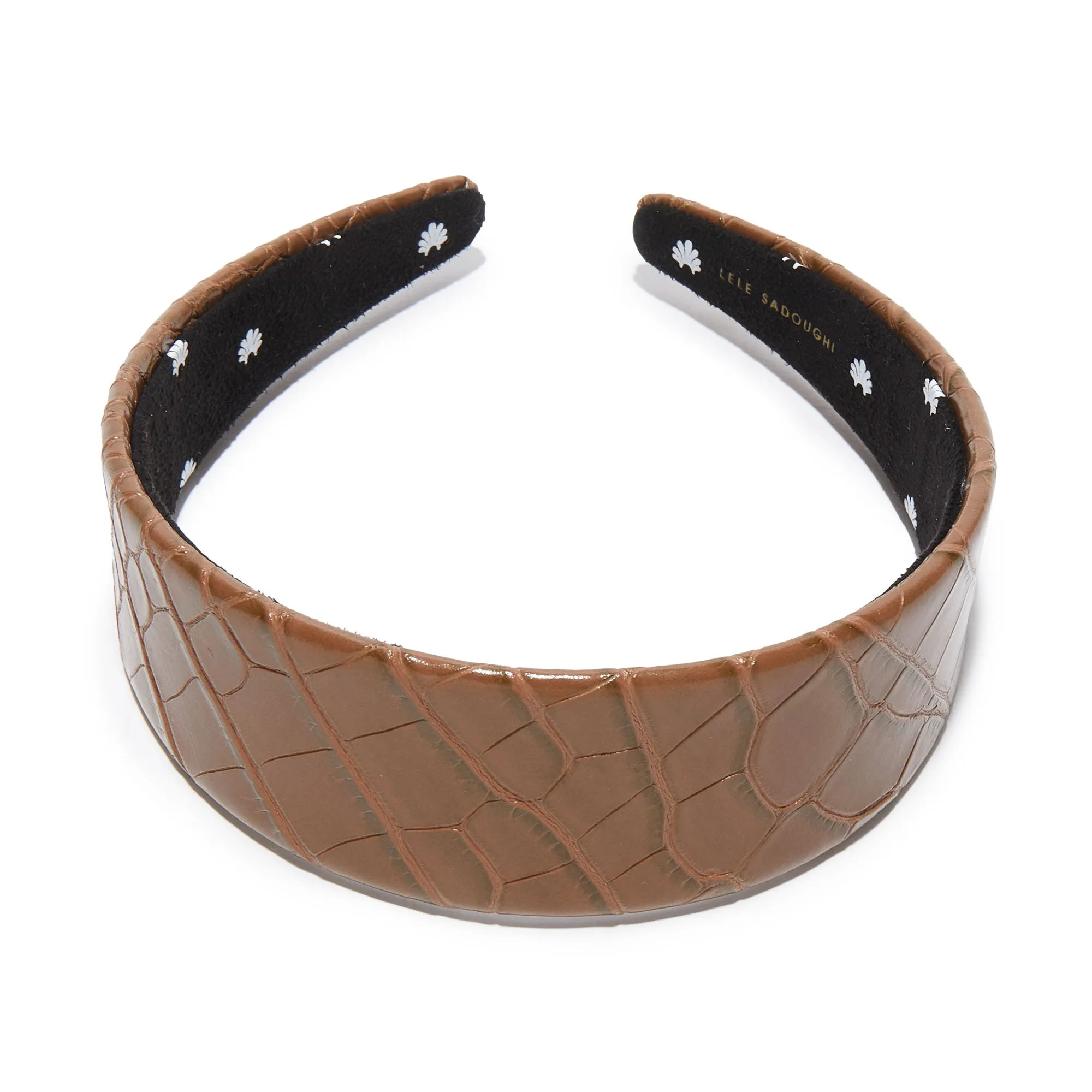 CEDAR BROWN FAUX CROC CHER HEADBAND