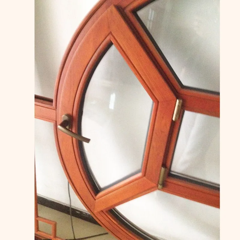 Chines Style Arched-Top-Solid Wood-Casement Window