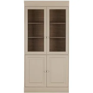 Chow Warm Grey Pine Wood 4 Door Cabinet