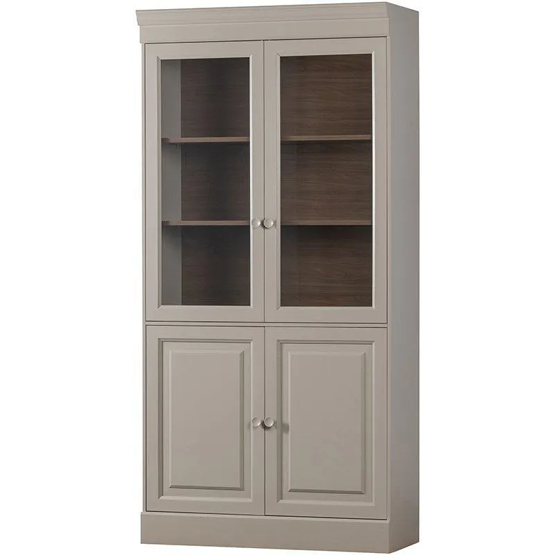 Chow Warm Grey Pine Wood 4 Door Cabinet