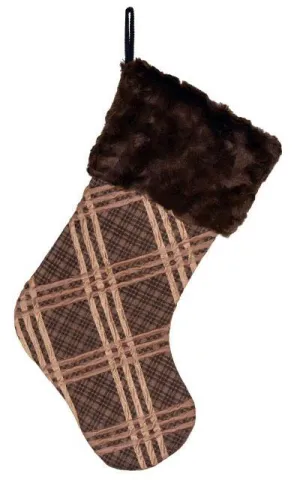 Christmas Stocking - Assorted Upholstery Fabrics with Assorted Faux Fur Cuffs (Limited Availability)