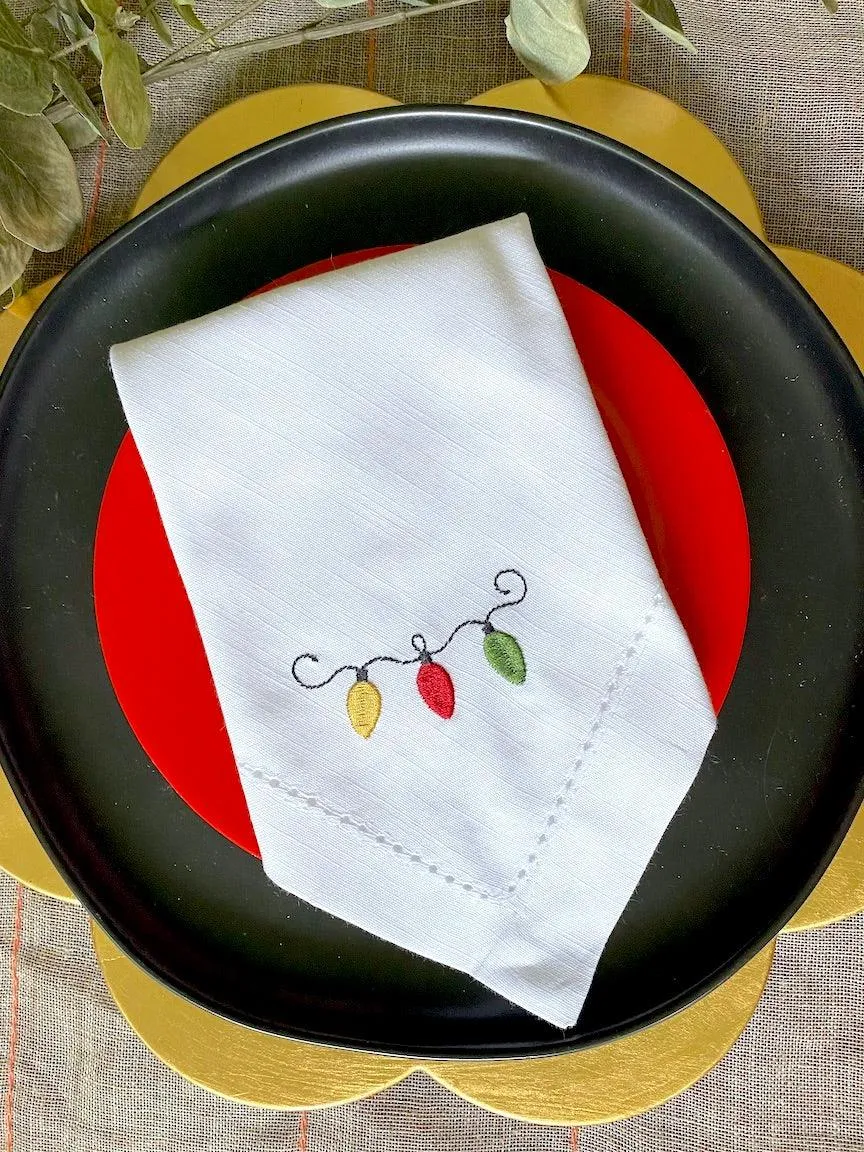 Christmas Tree Lights Cloth Napkins