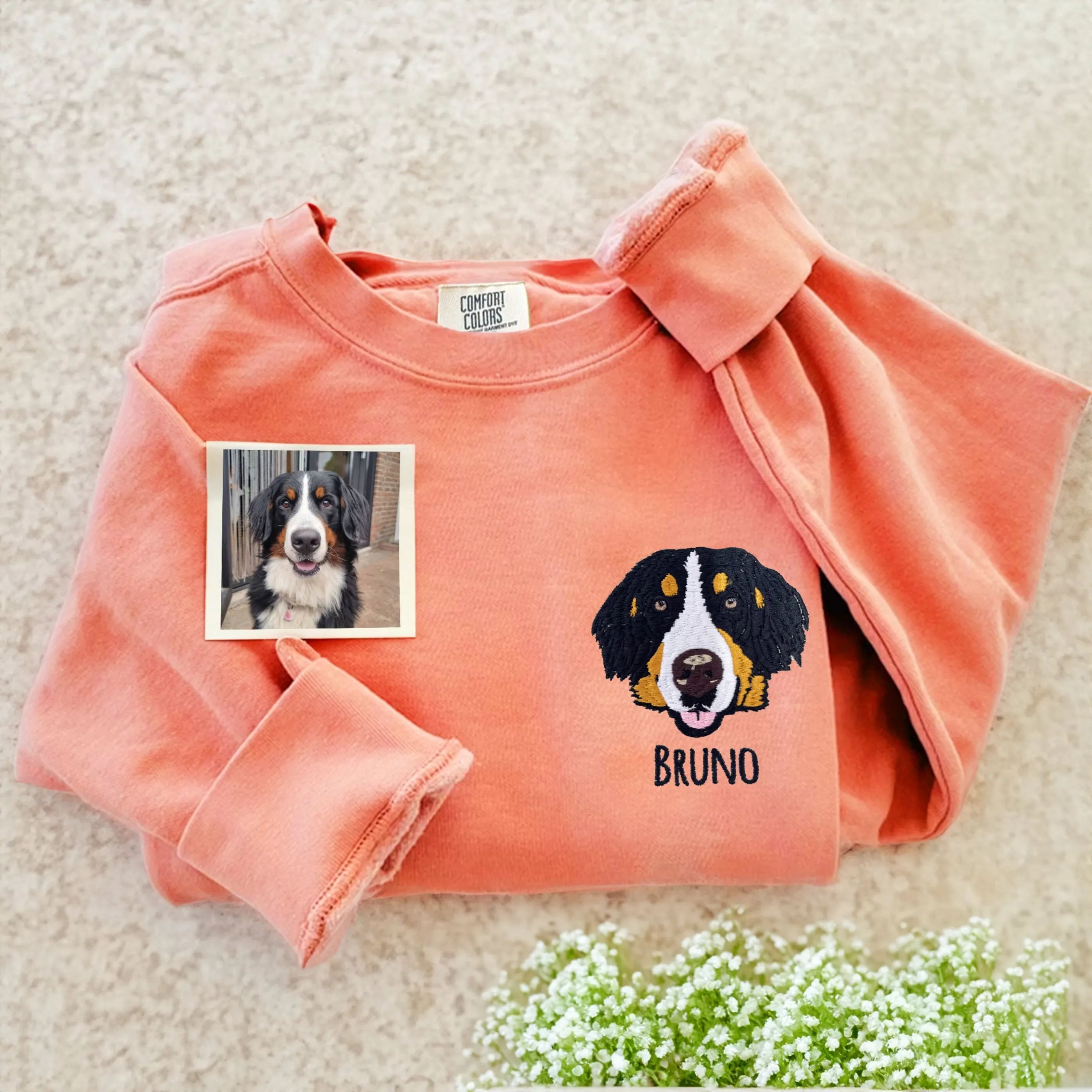 Comfort Color® Custom Embroidered Horse Sweatshirt from Photo