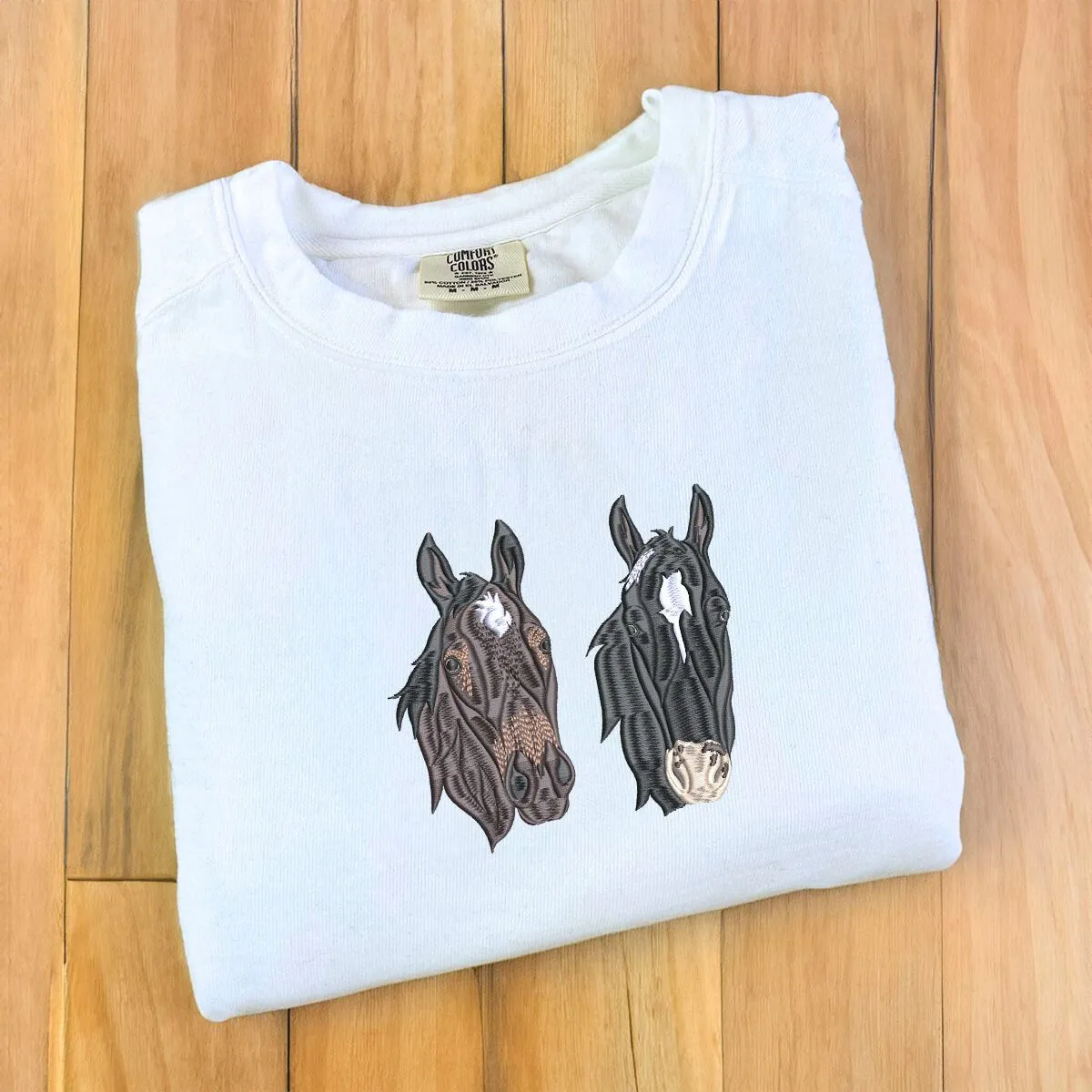 Comfort Color® Custom Embroidered Horse Sweatshirt from Photo