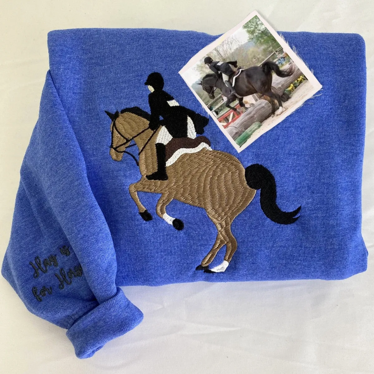 Comfort Color® Custom Embroidered Horse Sweatshirt from Photo