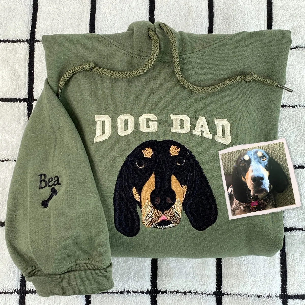 Custom Pet Embroidery Hoodie, Sweatshirt with Your Pet's Portrait Photo, Unique Gift for Pet Lovers