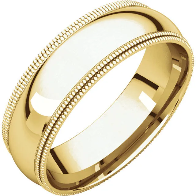 Double Milgrain Comfort Fit Wedding Band (DMGR)