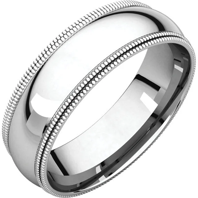 Double Milgrain Comfort Fit Wedding Band (DMGR)