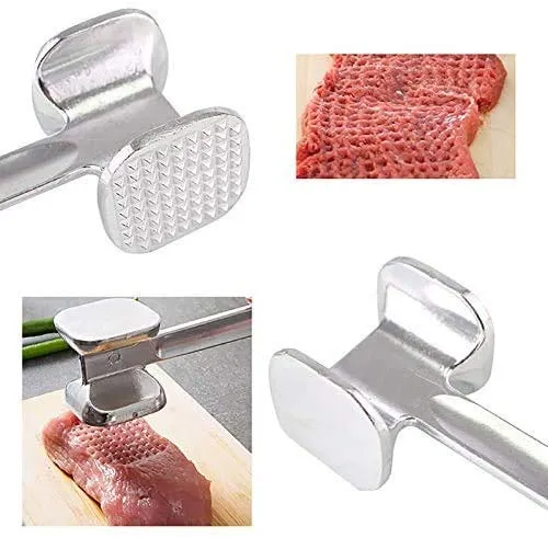 Double Sided Beef Steak Mallet (Aluminum): Meat Tenderizer Hammer