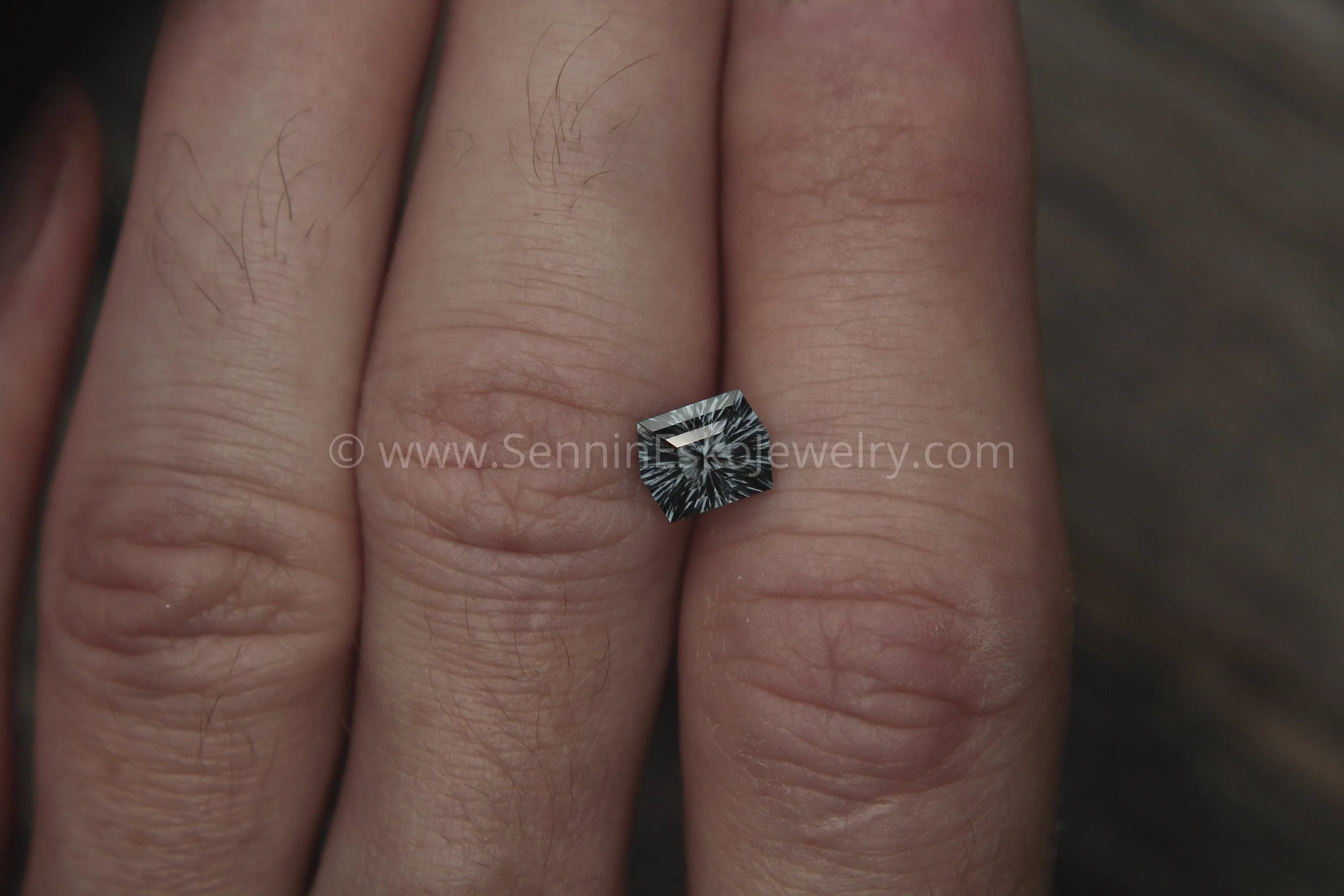 Fantasy Cut Grey Spinel Hexagon, 6x7.8mm, 1.95 carats - Natural Spinel - Steely Grey Spinel Loose Gemstone