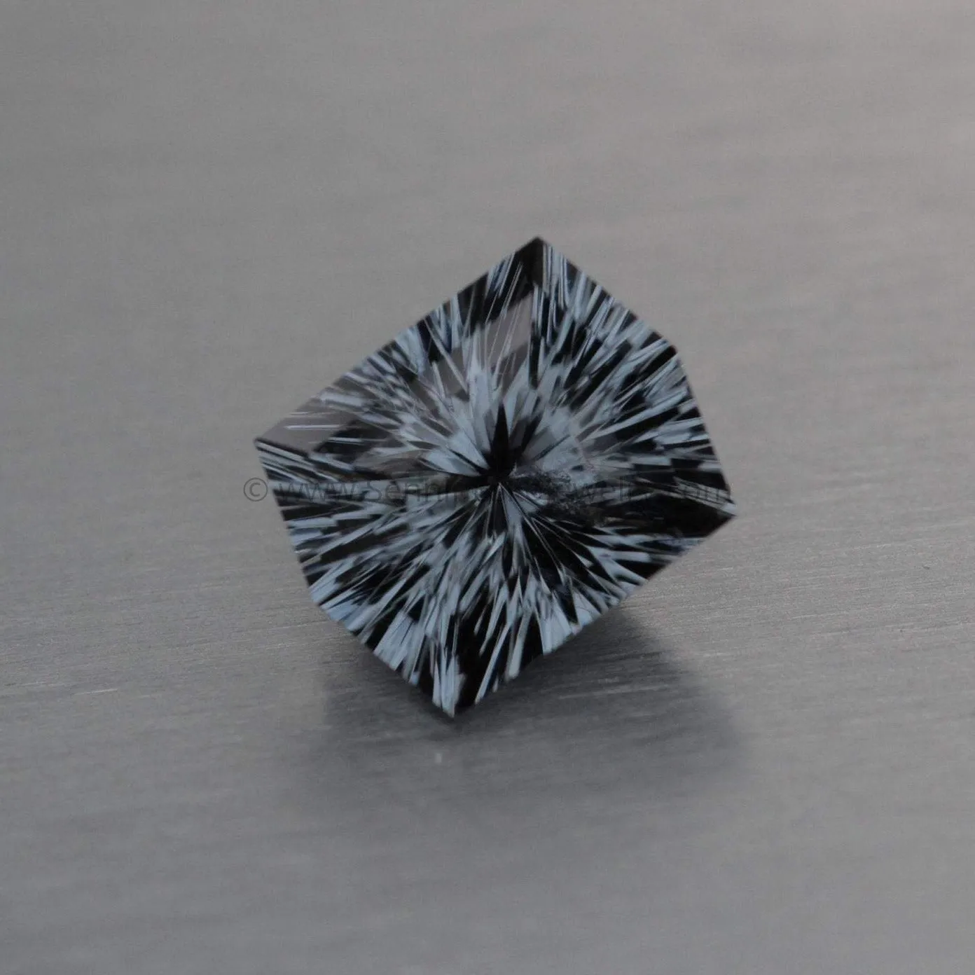 Fantasy Cut Grey Spinel Hexagon, 6x7.8mm, 1.95 carats - Natural Spinel - Steely Grey Spinel Loose Gemstone