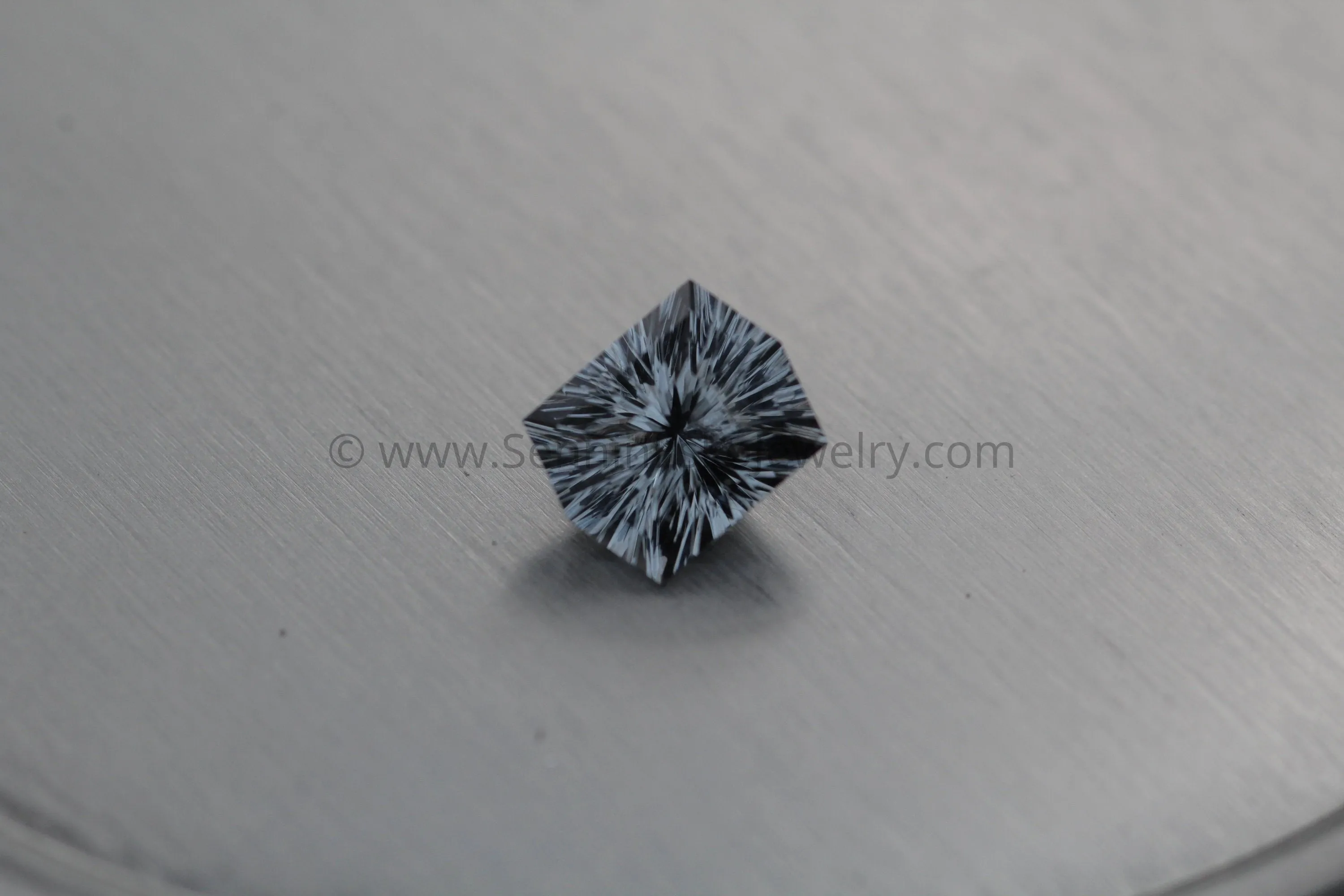 Fantasy Cut Grey Spinel Hexagon, 6x7.8mm, 1.95 carats - Natural Spinel - Steely Grey Spinel Loose Gemstone