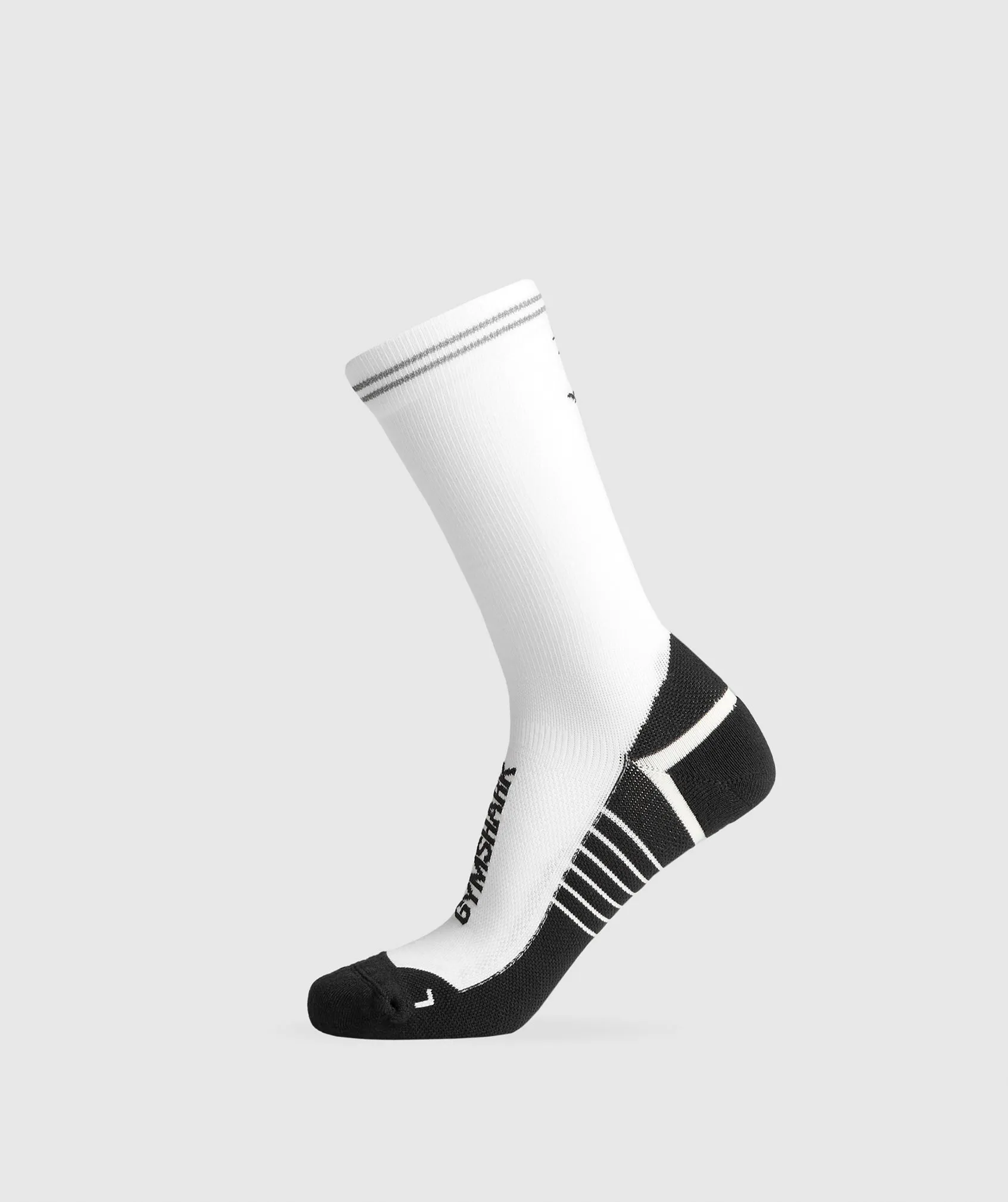 Gymshark Crew Running Socks - White/Black