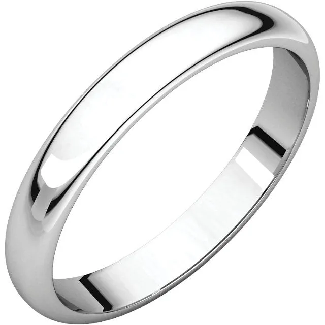 Half Round Light Wedding Band HRL