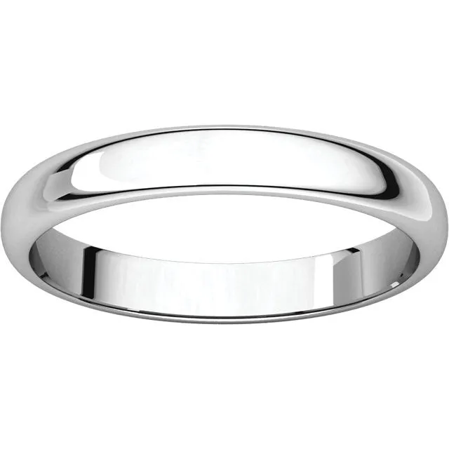 Half Round Light Wedding Band HRL