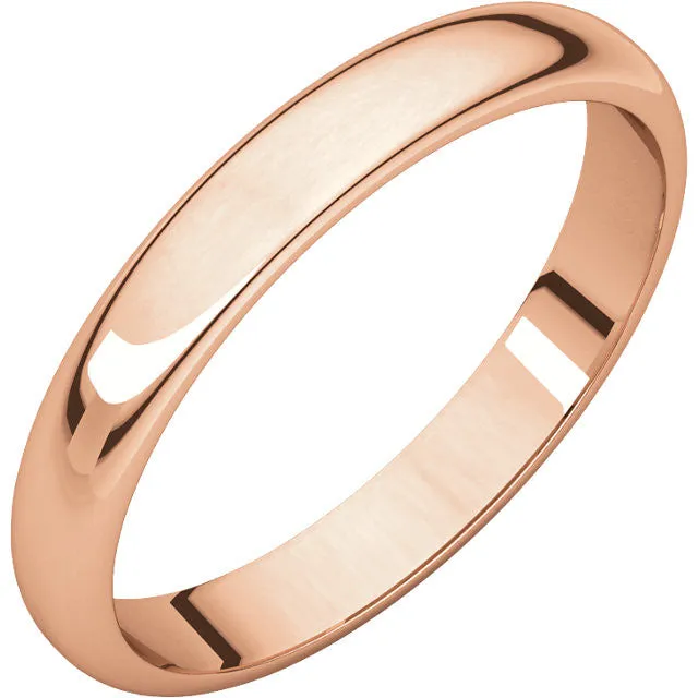 Half Round Light Wedding Band HRL