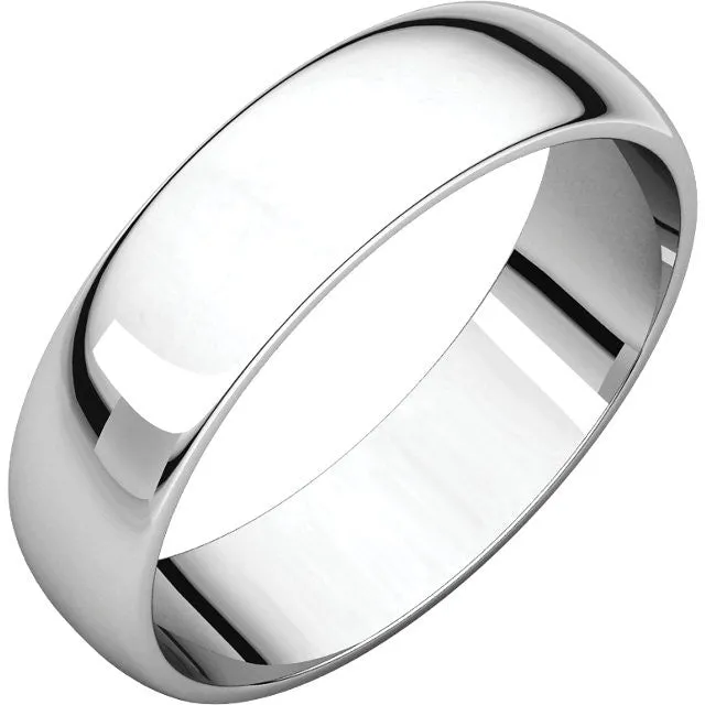 Half Round Light Wedding Band HRL