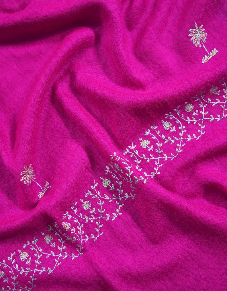 hot pink embroidery pashmina stole 8808