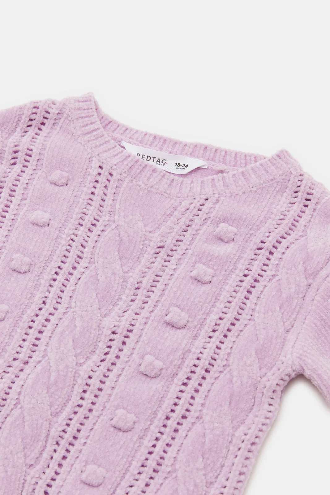 Infant Girls Lilac Knitted Pullover