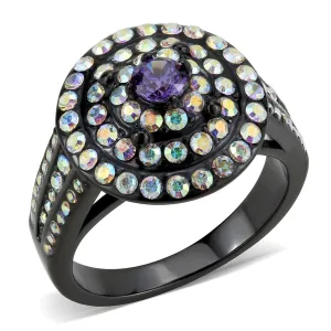 IP Black(Ion Plating) Stainless Steel Ring with Assorted in Multi Color for Women Style TK3580