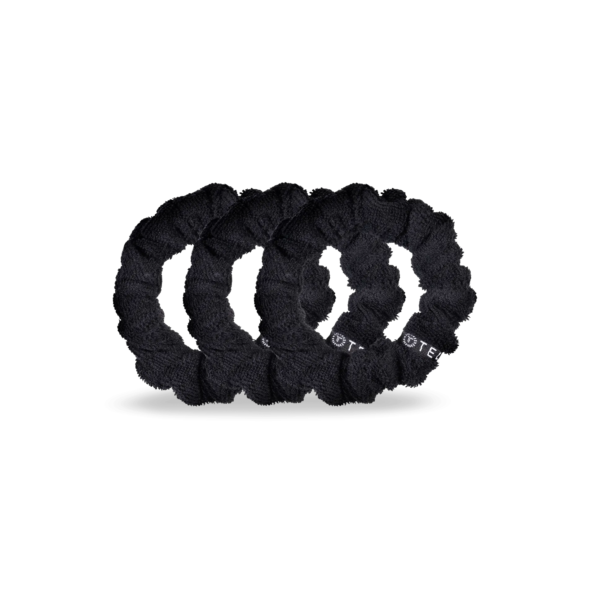 Jet Black Terry Cloth Scrunchie Small