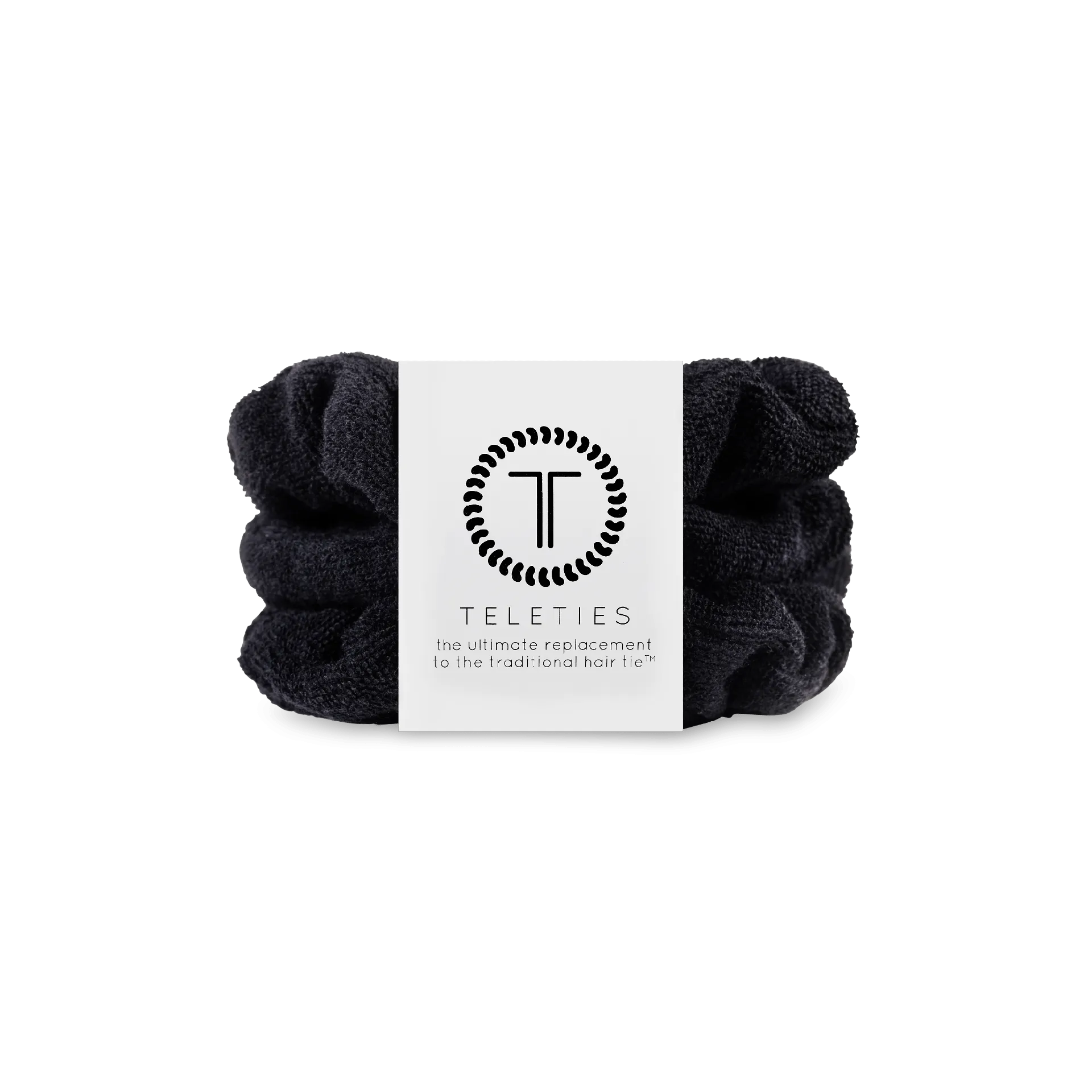 Jet Black Terry Cloth Scrunchie Small