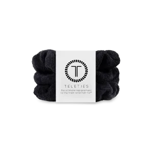 Jet Black Terry Cloth Scrunchie Small