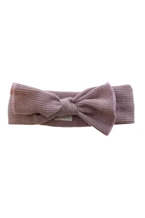 Knitted Bow Wrap - Purple Mauve