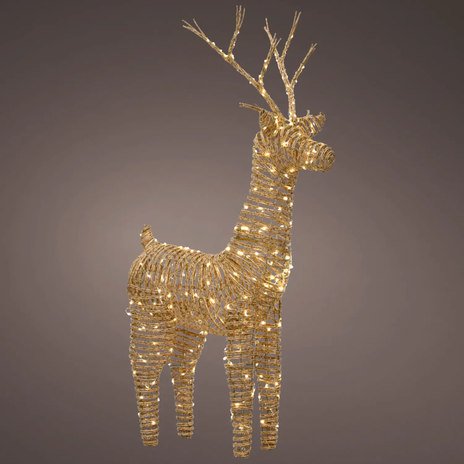 Lumineo 104cm Warm White Wicker Reindeer